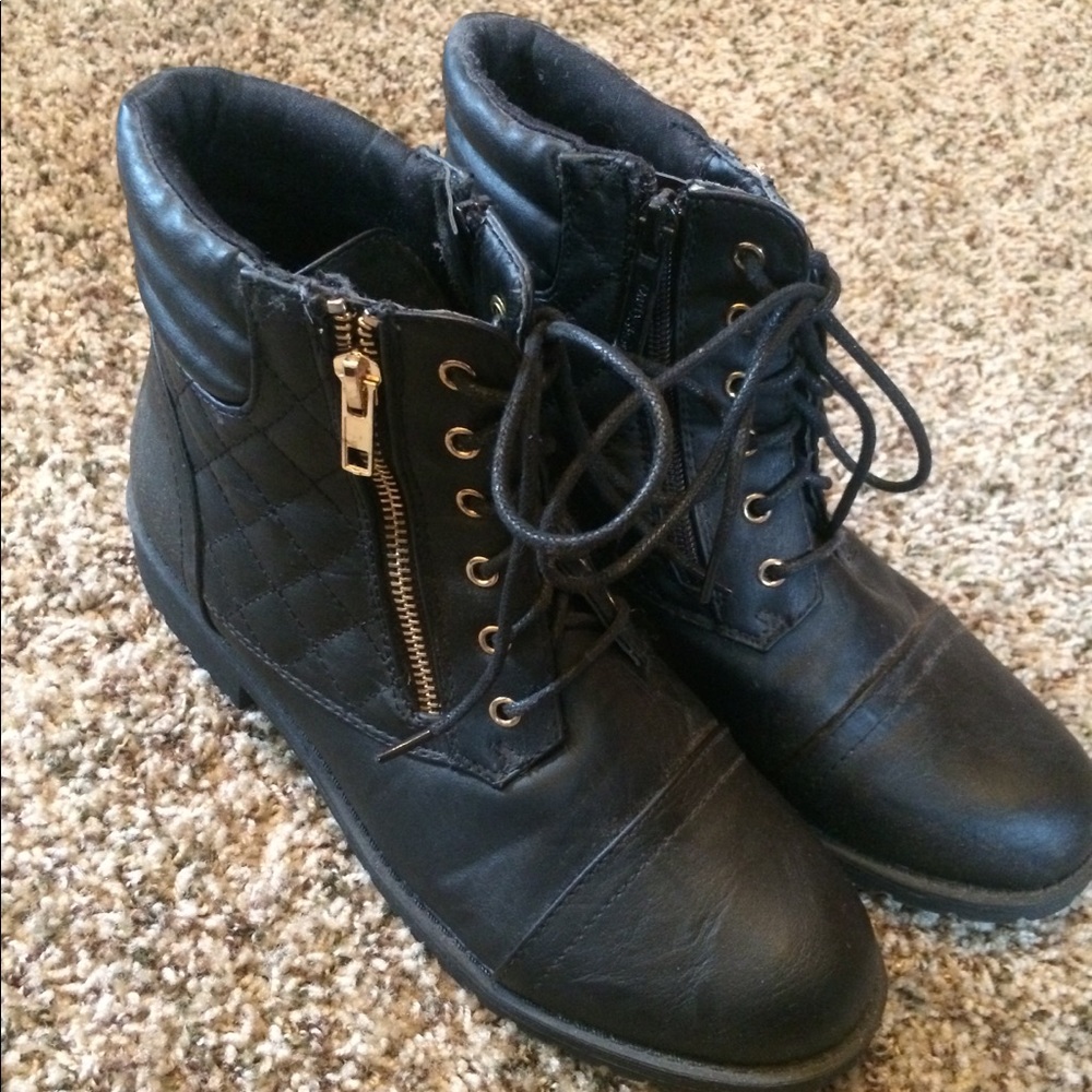 Black Combat/Moto Boots